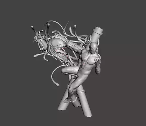 Spider-Man vs Venom 3D Character Sculpture - STL for 3D Printing