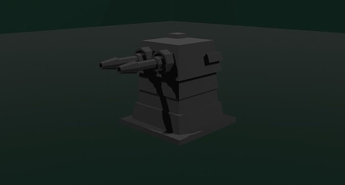 laser tureet Low-poly 3D model