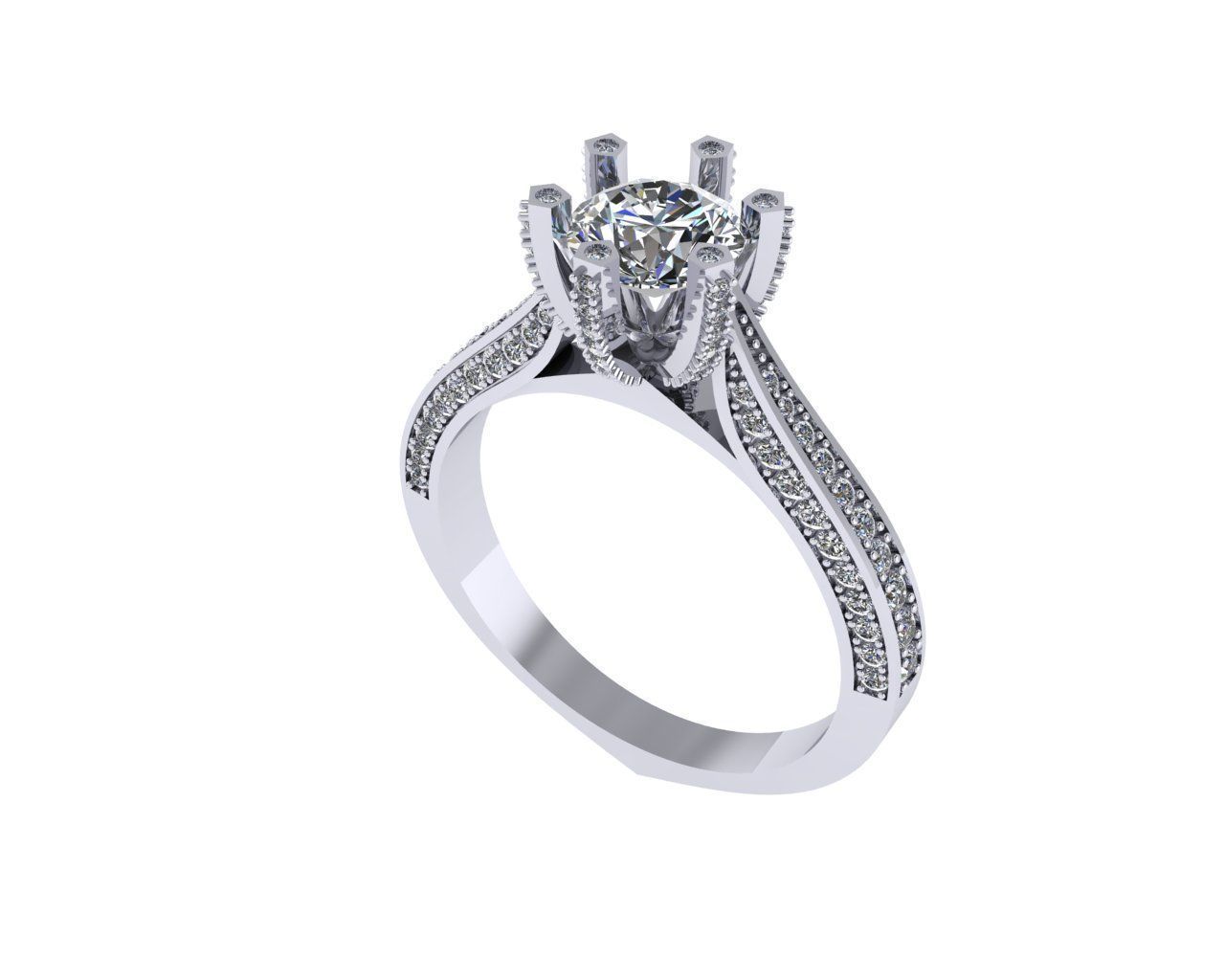 Women diamond engagement ring 3d render 3D print model_2