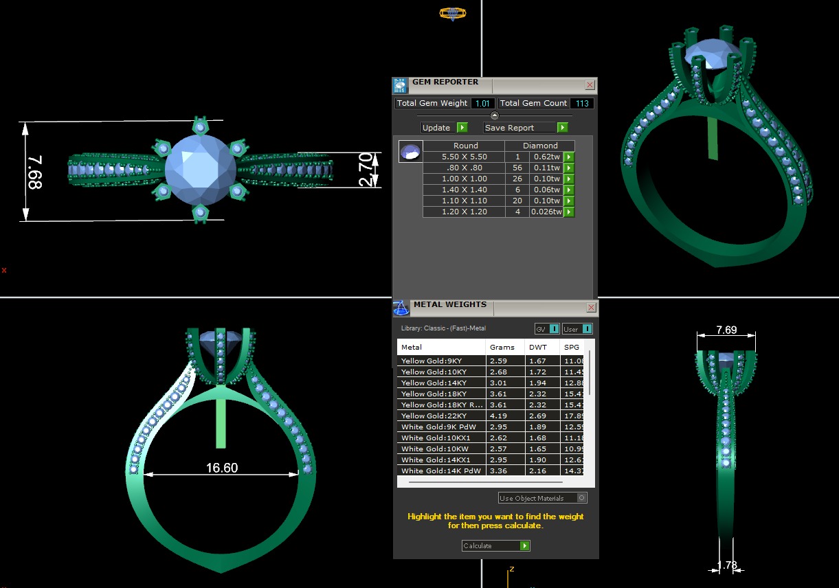 Women diamond engagement ring 3d render 3D print model_3