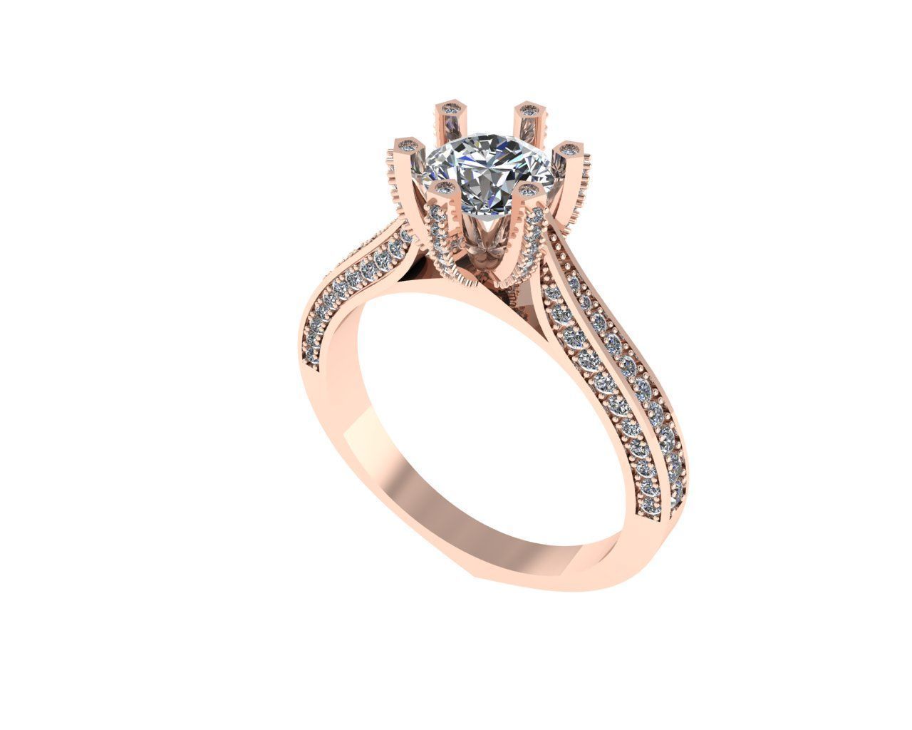 Women diamond engagement ring 3d render 3D print model_1