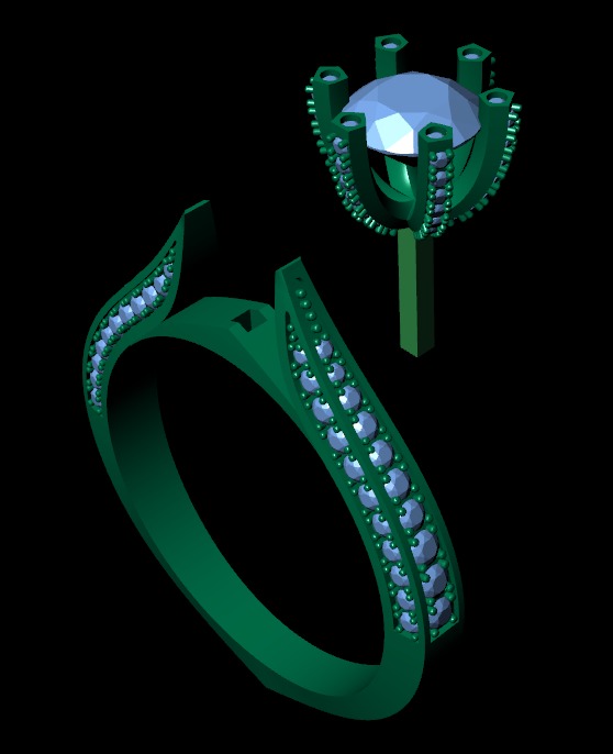 Women diamond engagement ring 3d render 3D print model_5