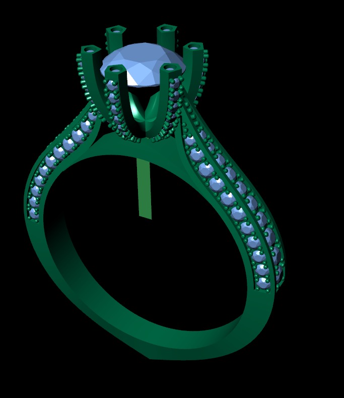 Women diamond engagement ring 3d render 3D print model_4