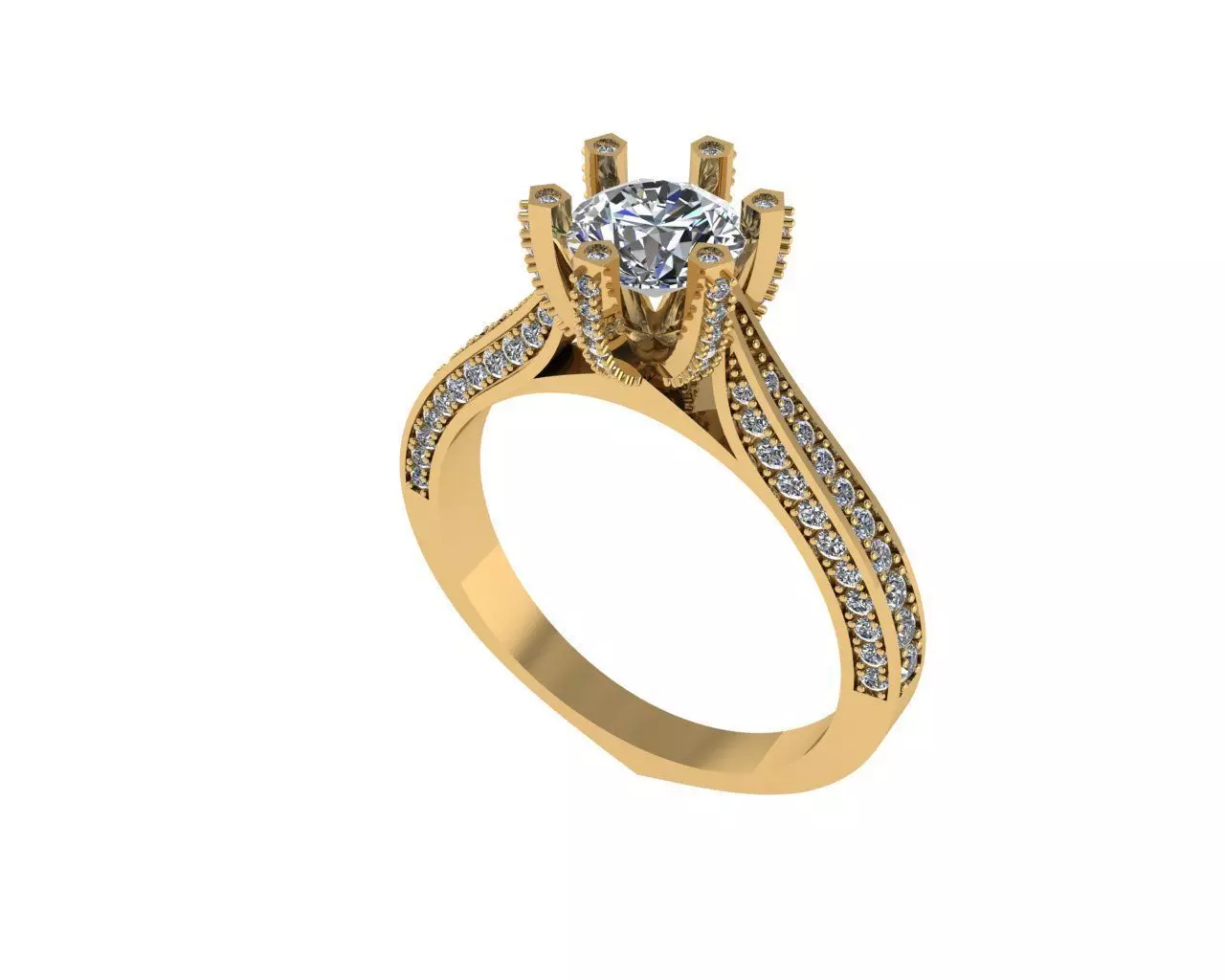 Women diamond engagement ring 3d render 3D print model_0