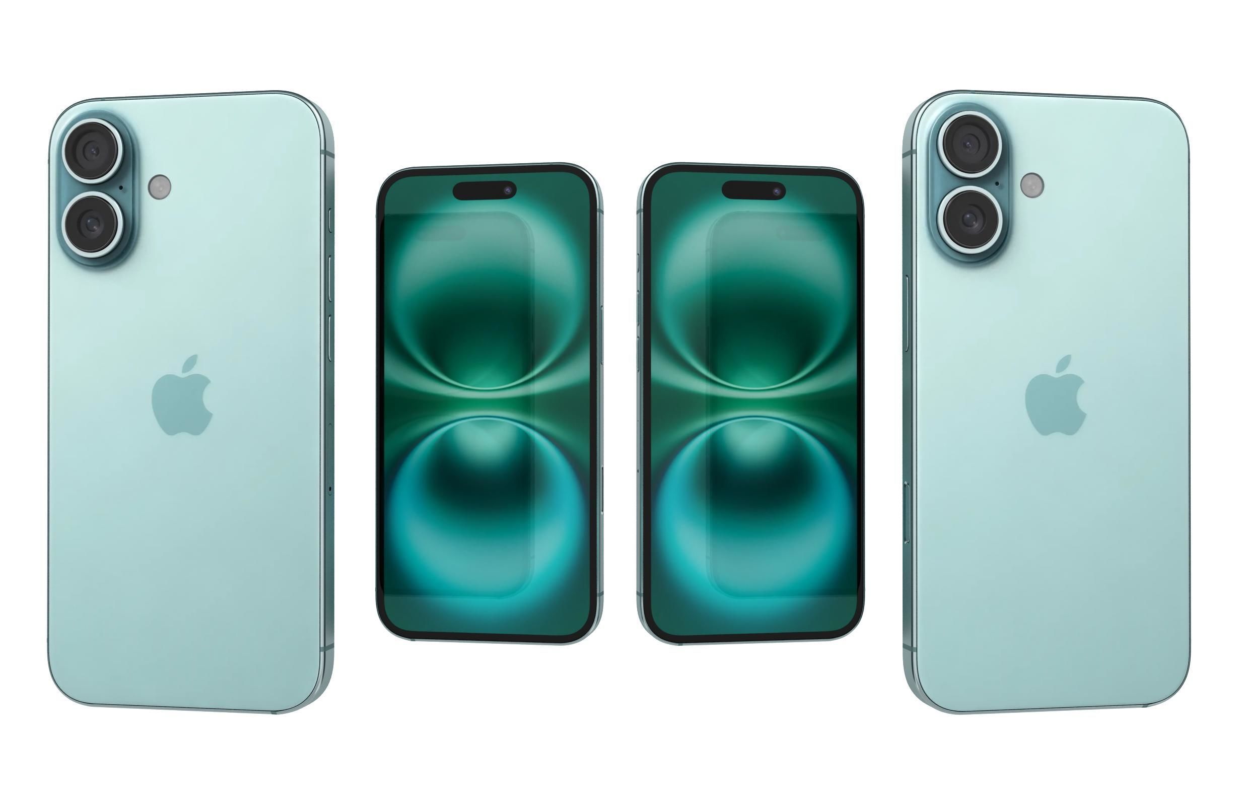 Apple iPhone 16 Green 3D model_3