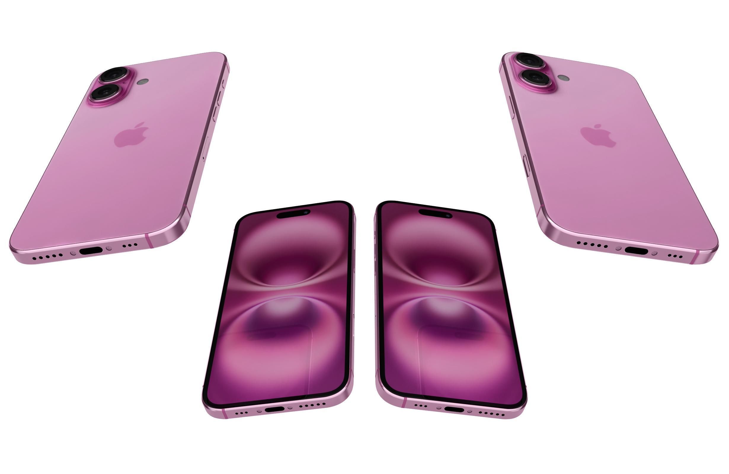 Apple iPhone 16 Pink 3D model_12