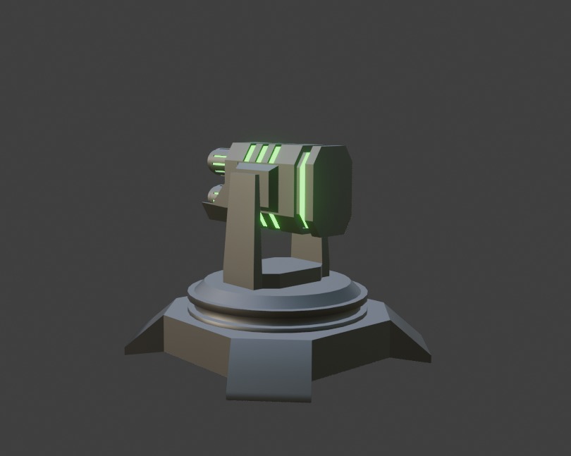 nuclear plasma turret Low-poly 3D model_1
