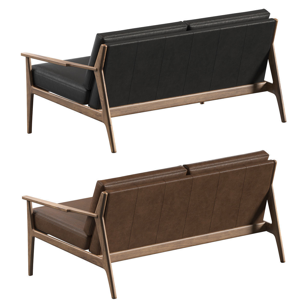Mezcal Leather Loveseat Sofas 3D model_1