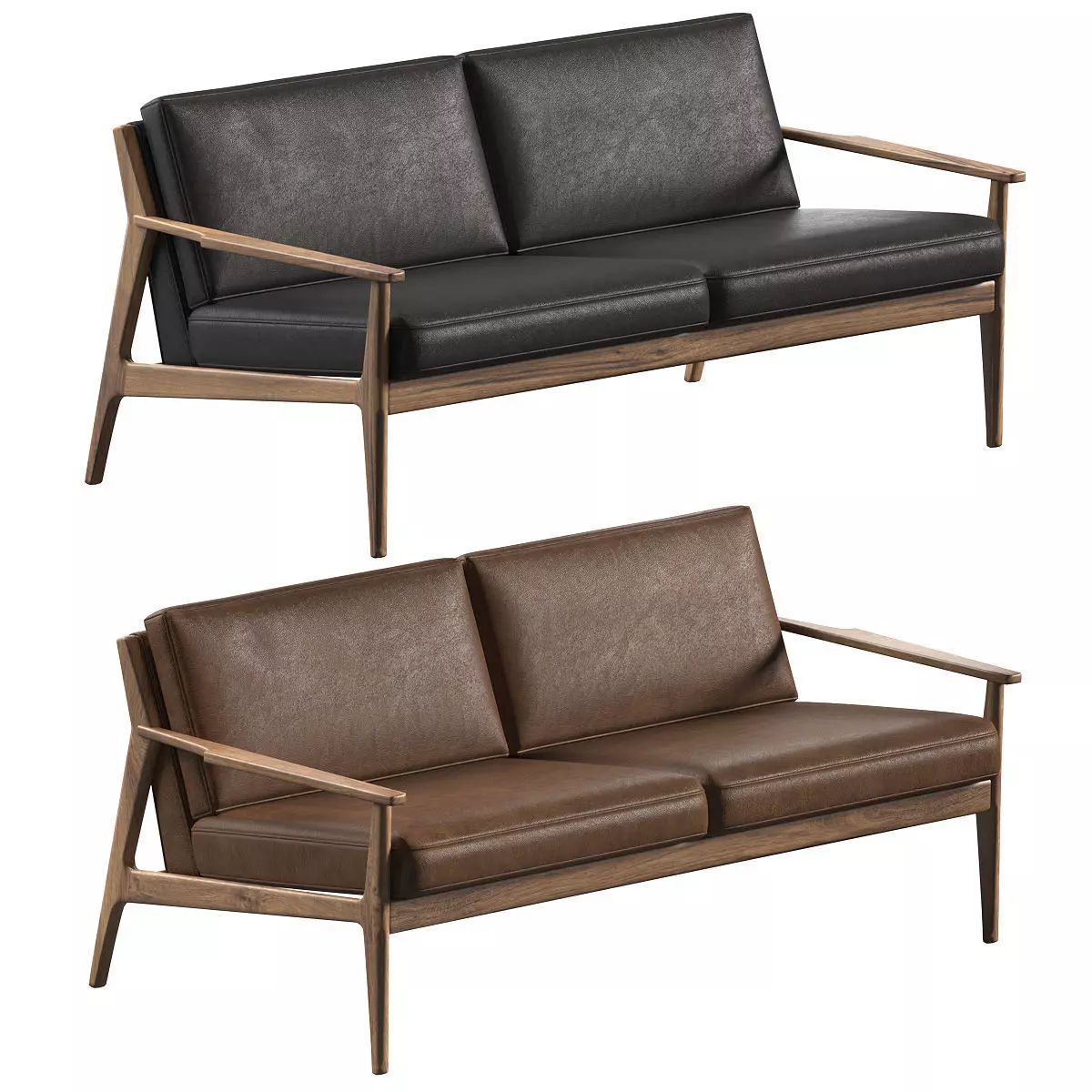 Mezcal Leather Loveseat Sofas 3D model_0