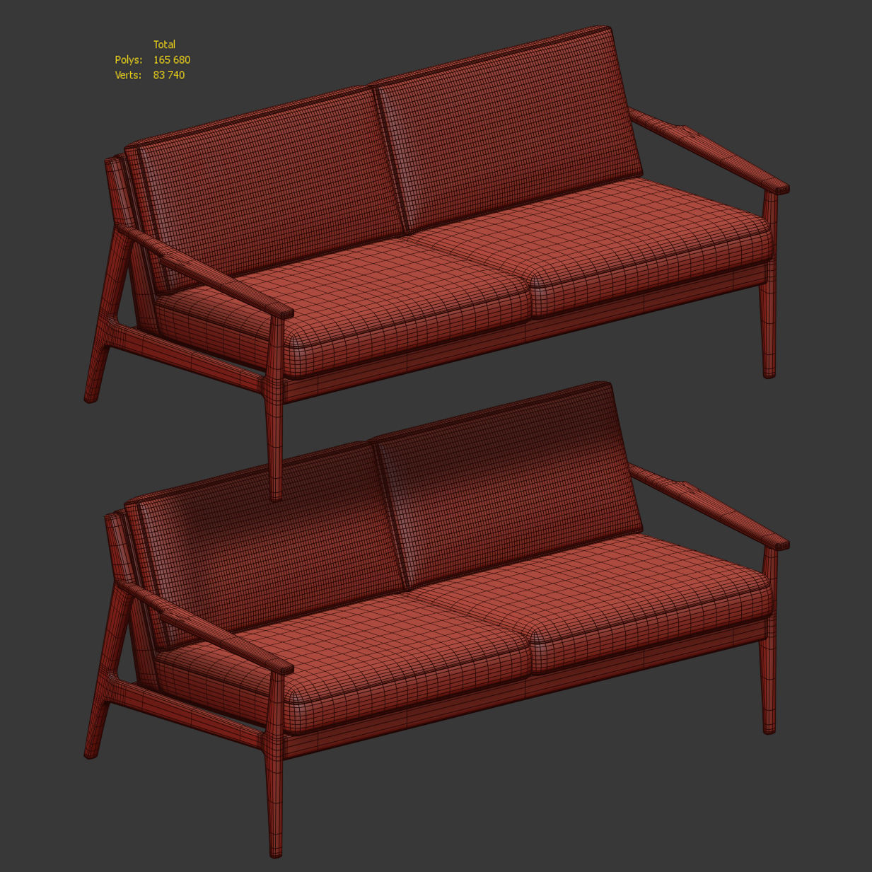 Mezcal Leather Loveseat Sofas 3D model_6