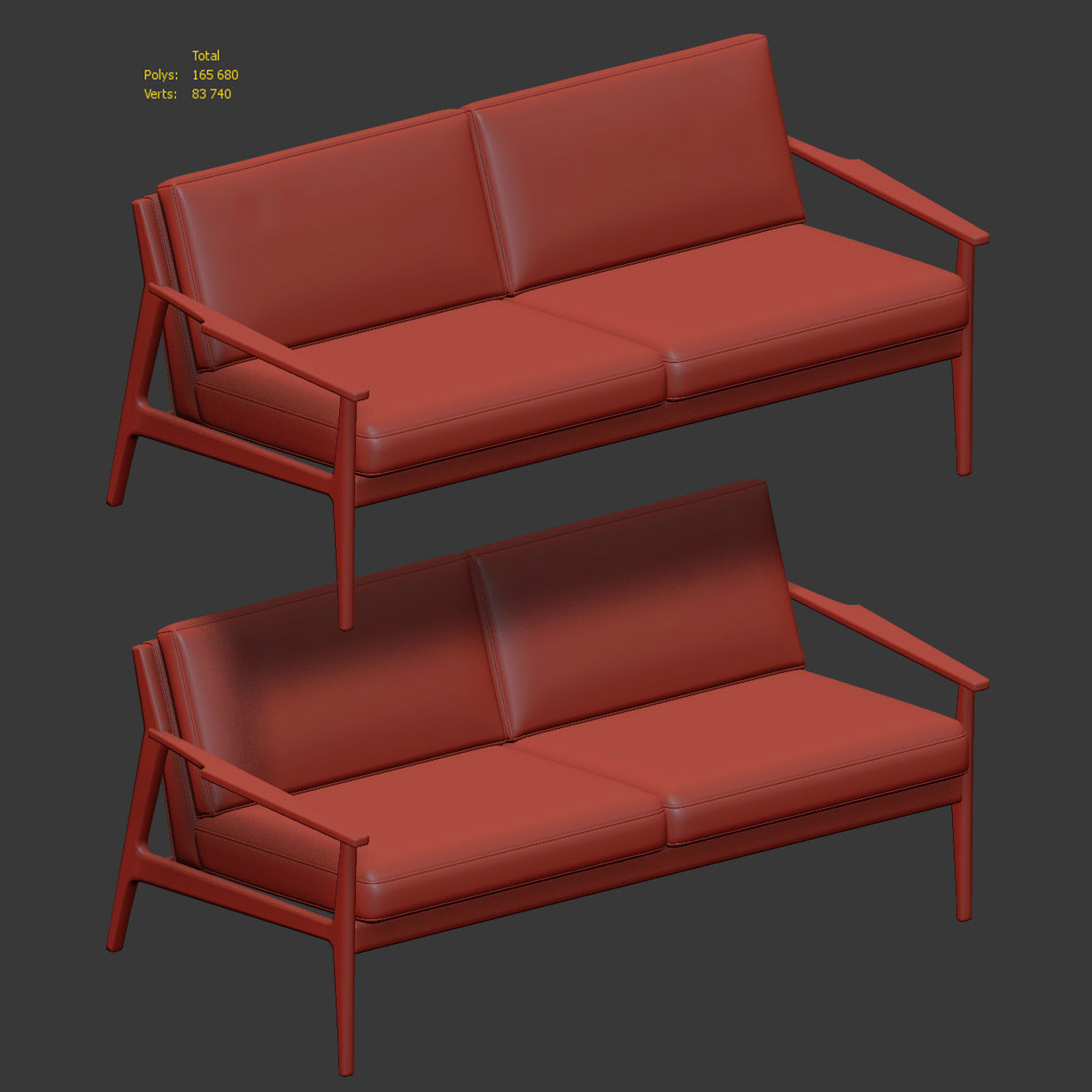 Mezcal Leather Loveseat Sofas 3D model_5