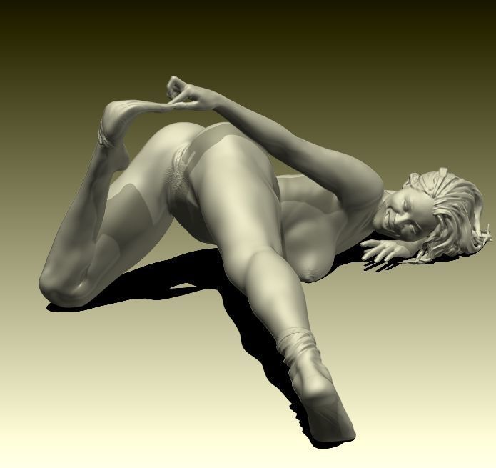 Luna nude female figurine ready for 3D printing 3D print model_8