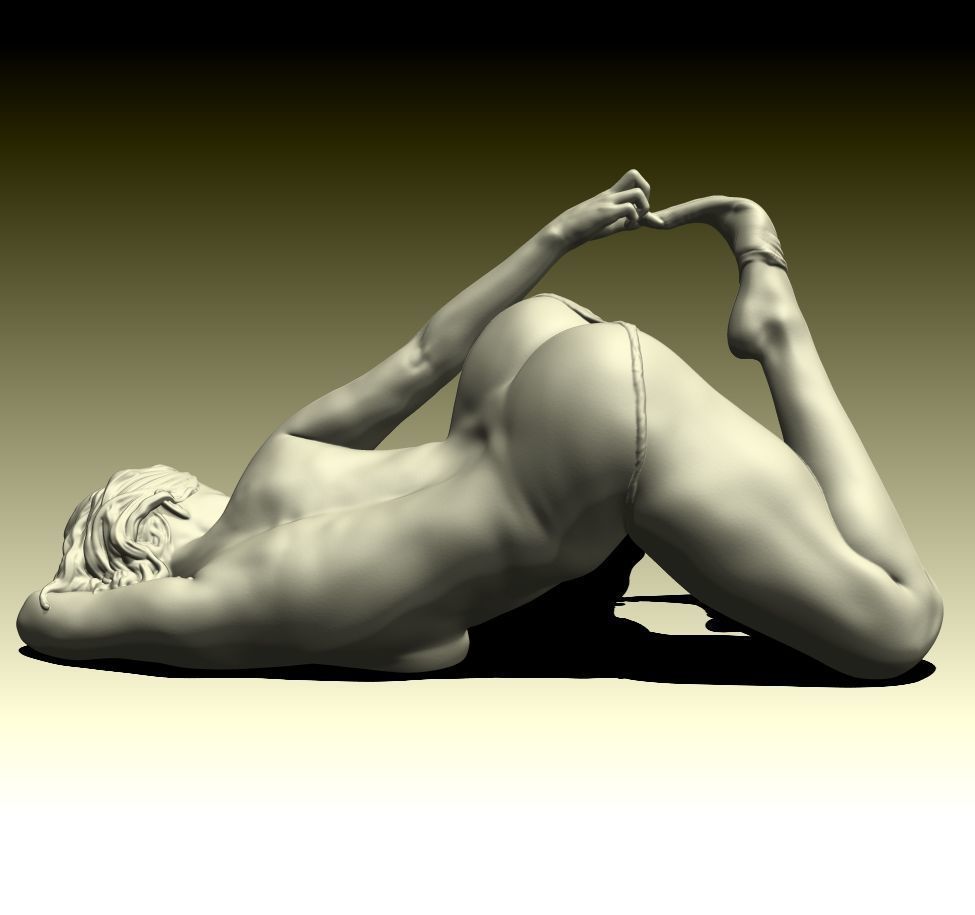 Luna nude female figurine ready for 3D printing 3D print model_1