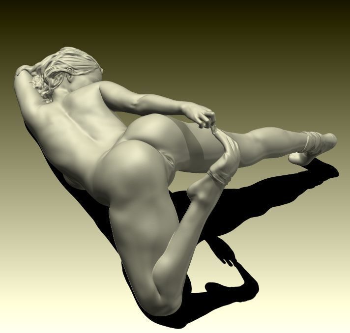 Luna nude female figurine ready for 3D printing 3D print model_9