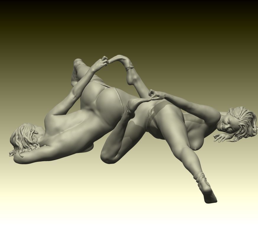 Luna nude female figurine ready for 3D printing 3D print model_6