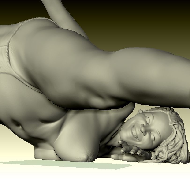Luna nude female figurine ready for 3D printing 3D print model_4