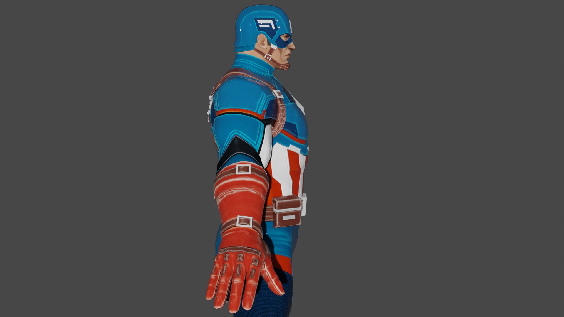 Captain America Low-poly 3D model_3