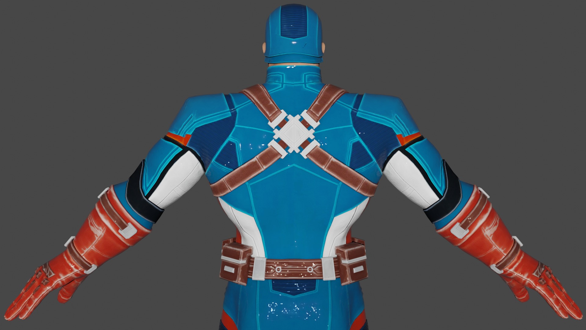 Captain America Low-poly 3D model_5