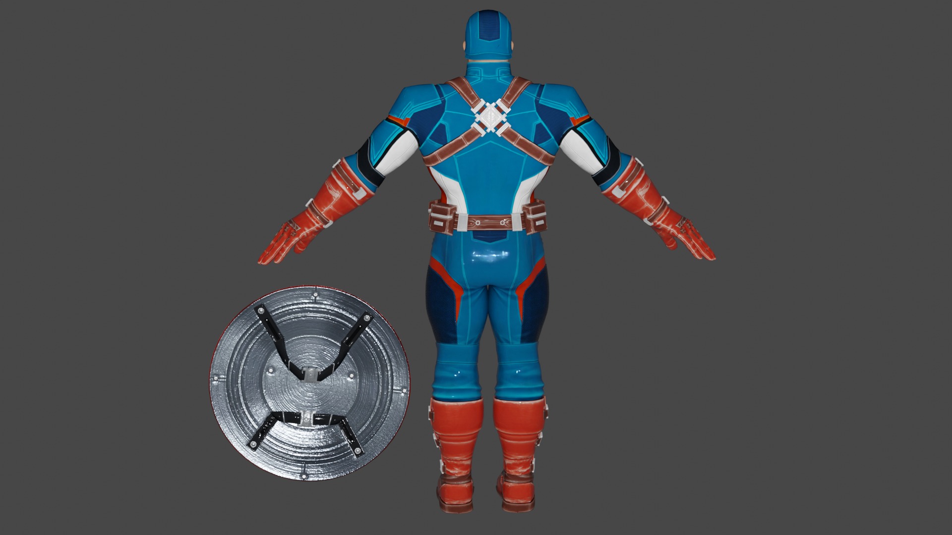 Captain America Low-poly 3D model_4
