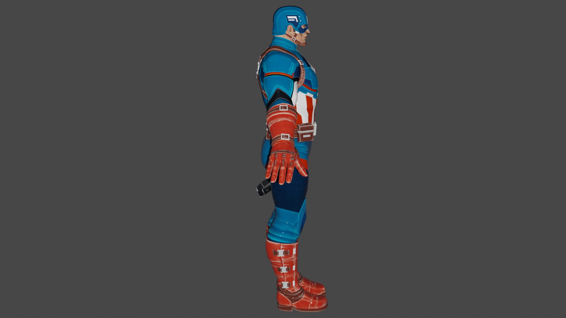 Captain America Low-poly 3D model_2