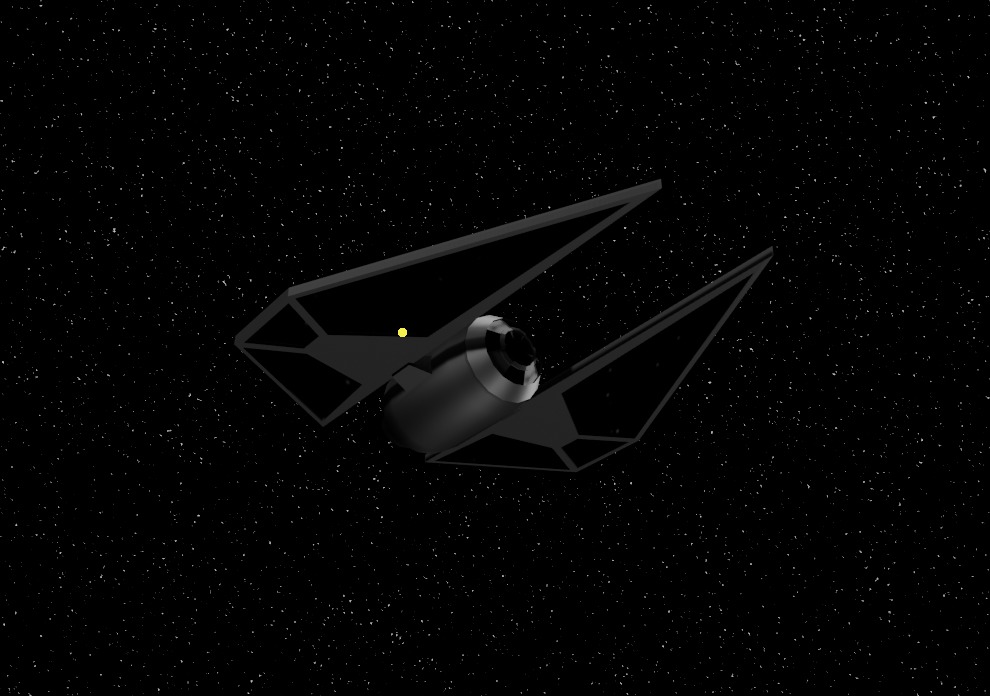 tie fighter striker Low-poly 3D model_1