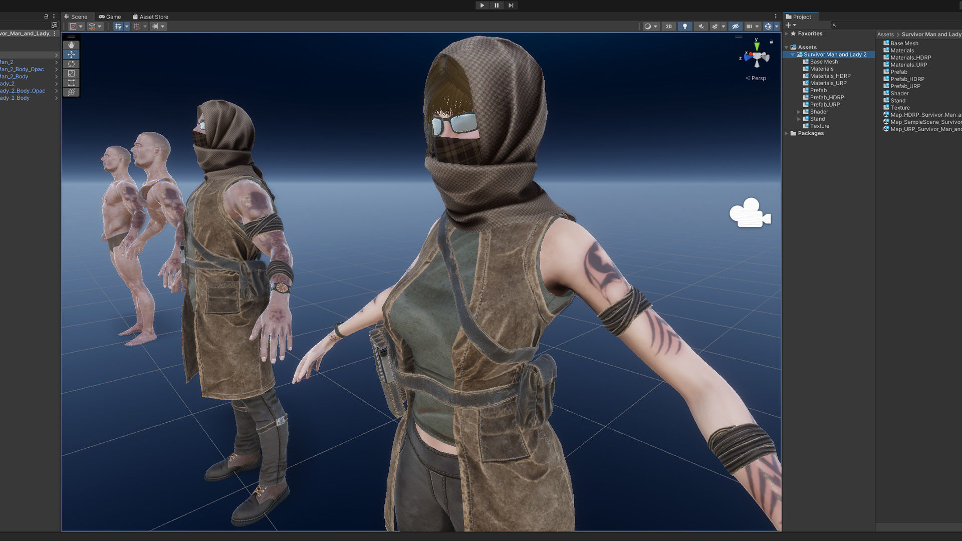 Survivor Man and lady 2 Low-poly 3D model_16