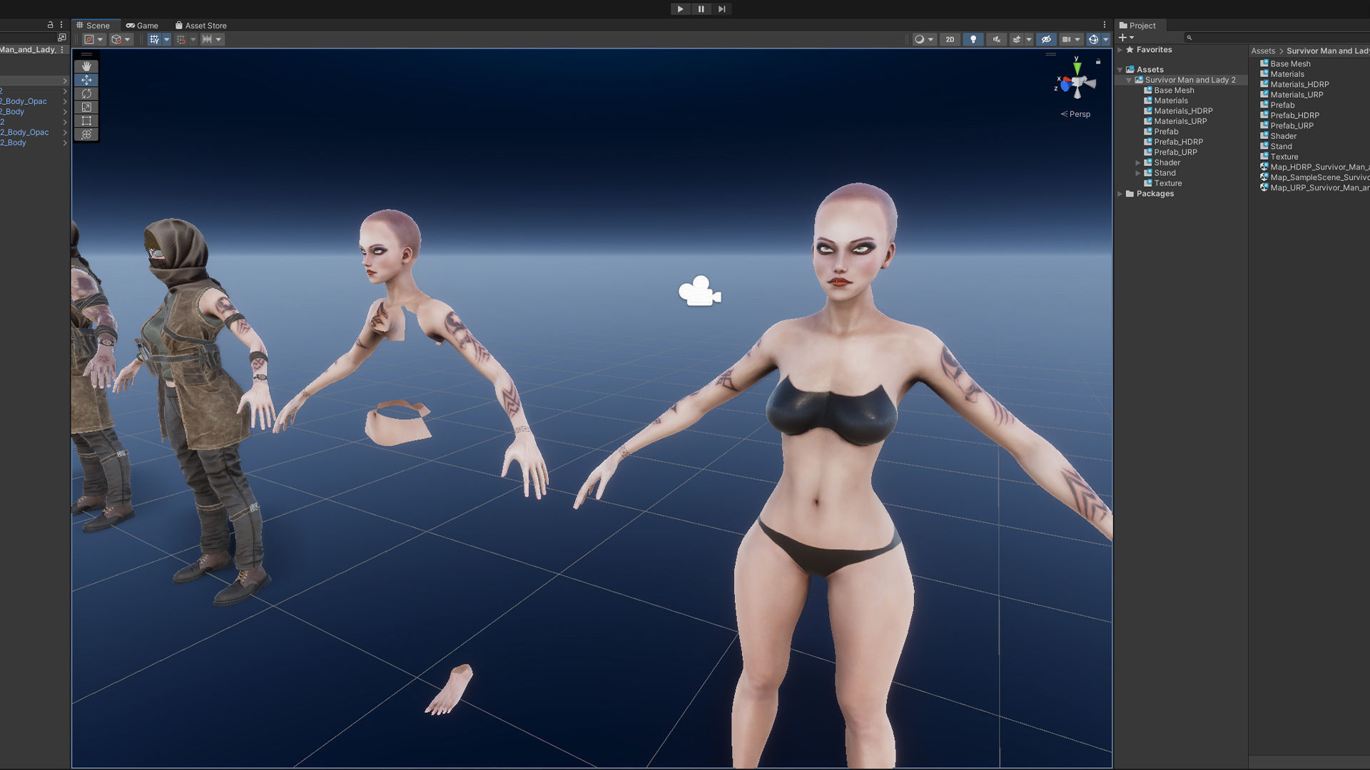 Survivor Man and lady 2 Low-poly 3D model_15