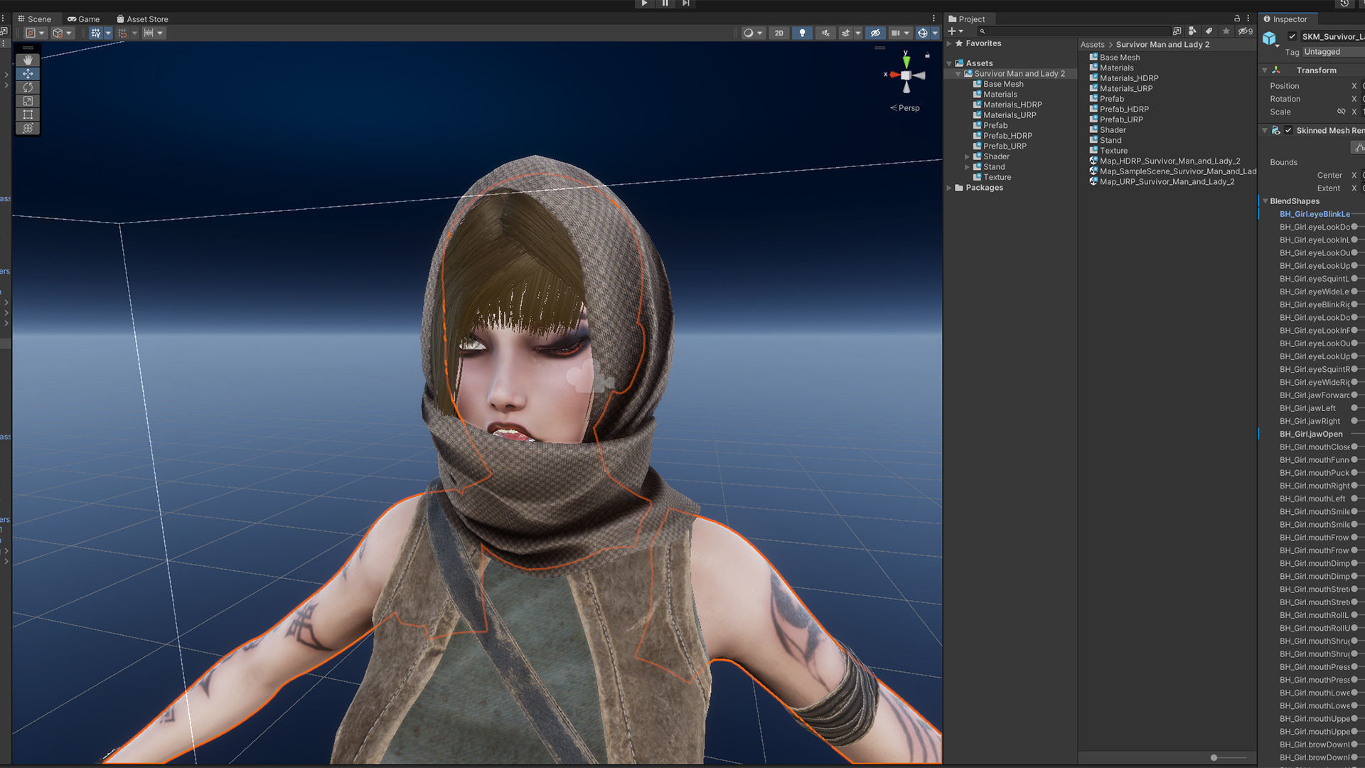 Survivor Man and lady 2 Low-poly 3D model_17