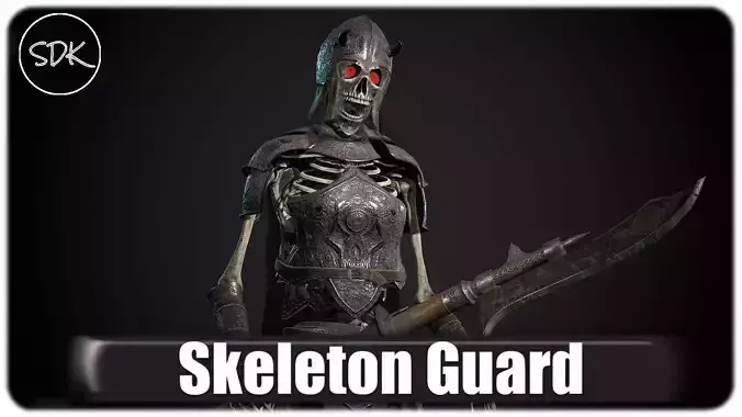 Skeleton Guard Low-poly 3D model