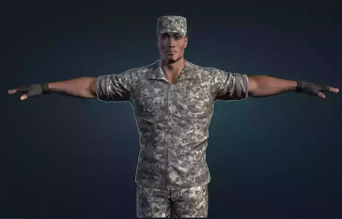 US SOF Soldier Low-poly 3D model 