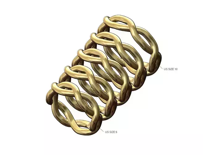 Eternity twisted overlapping knot link ring US sizes 6to10