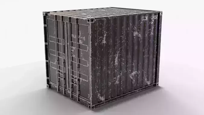 10Ft Cargo Container - Black - Dirty