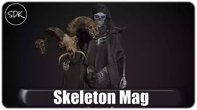 Skeleton Mag Low-poly 3D model