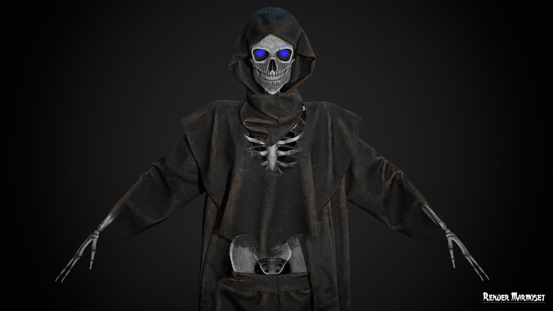 Skeleton Mag Low-poly 3D model_9