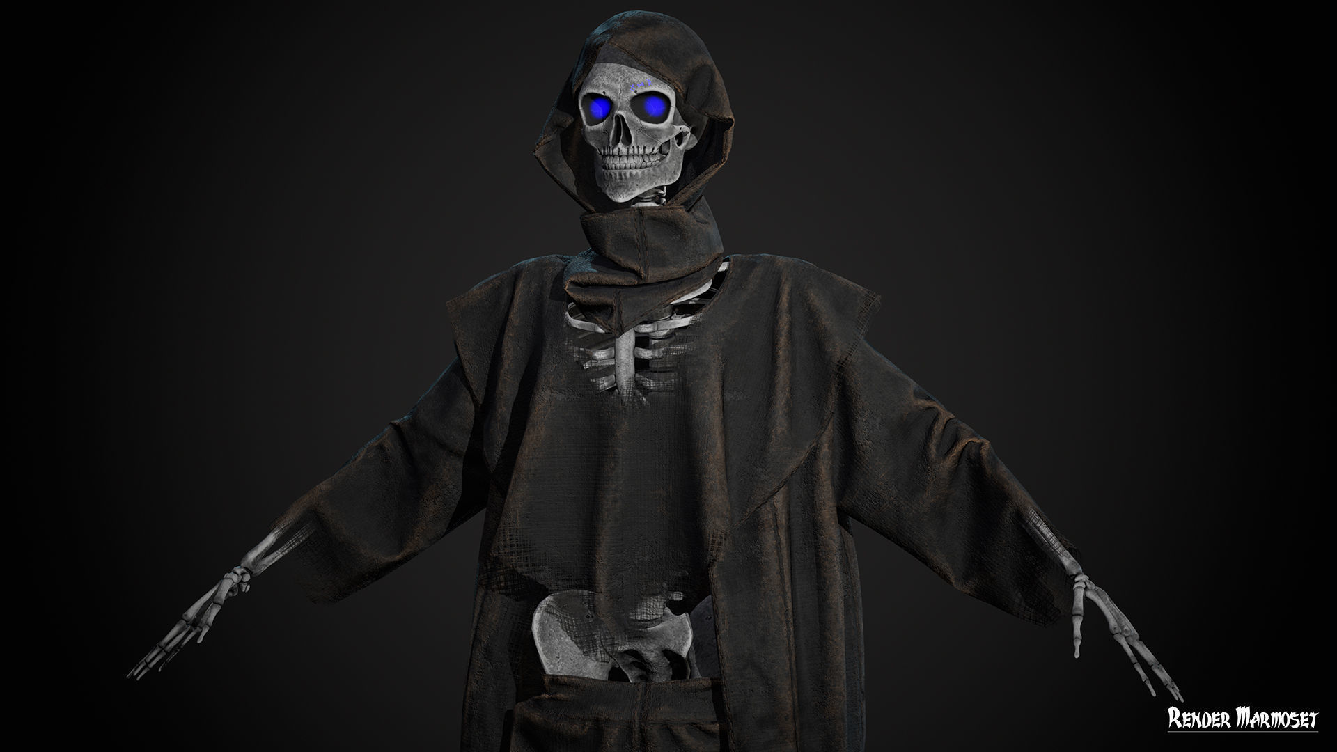 Skeleton Mag Low-poly 3D model_7