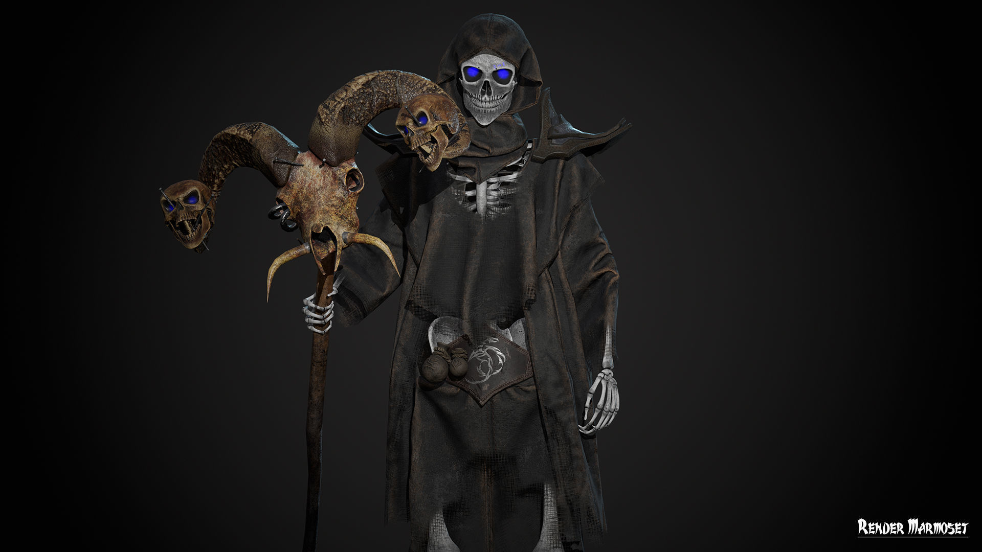 Skeleton Mag Low-poly 3D model_6
