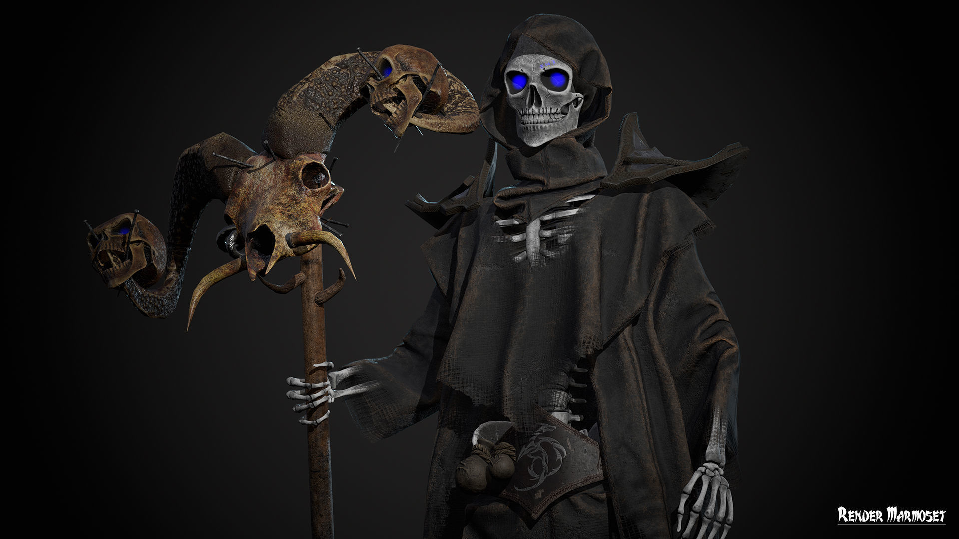 Skeleton Mag Low-poly 3D model_3