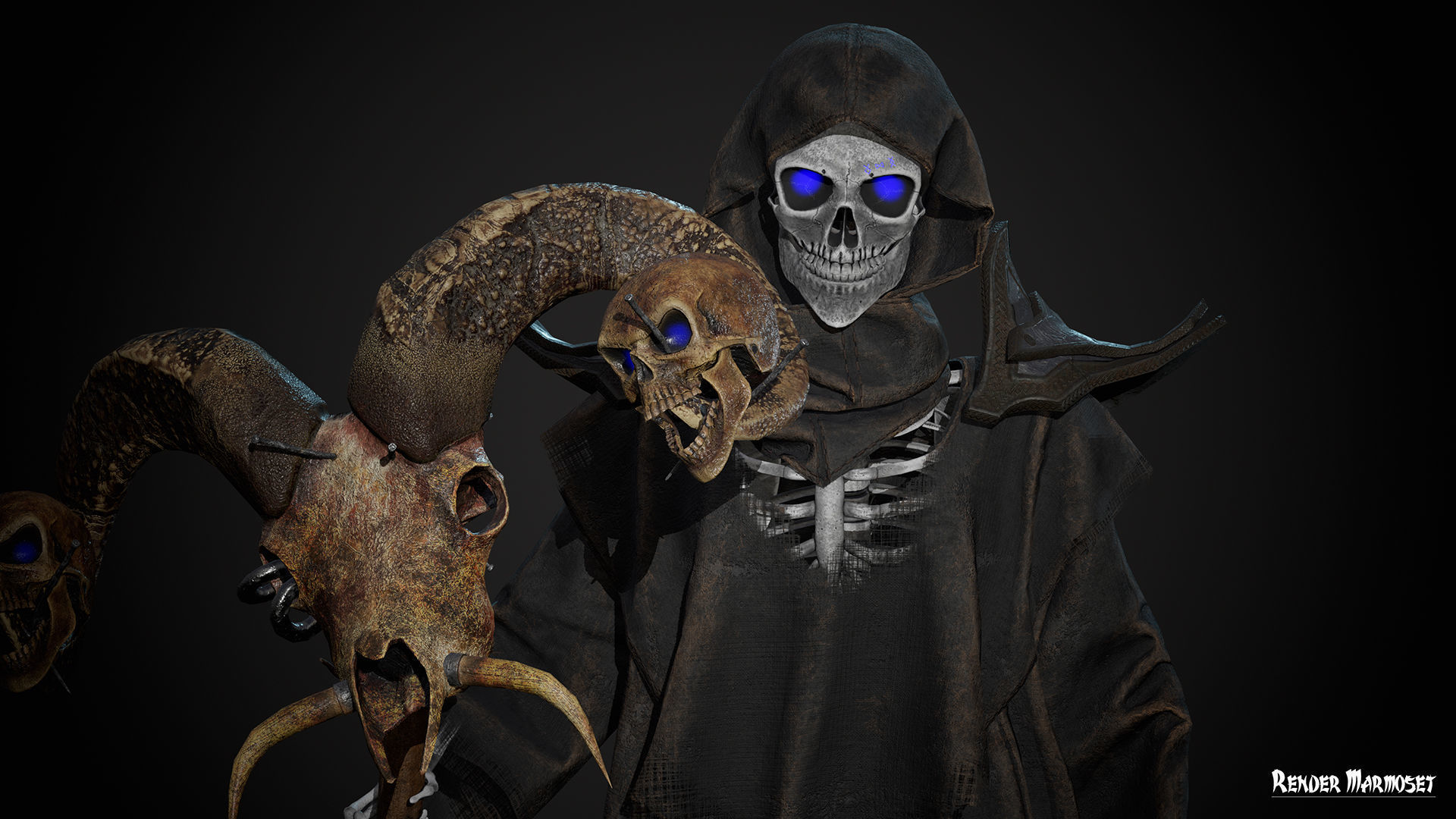 Skeleton Mag Low-poly 3D model_2