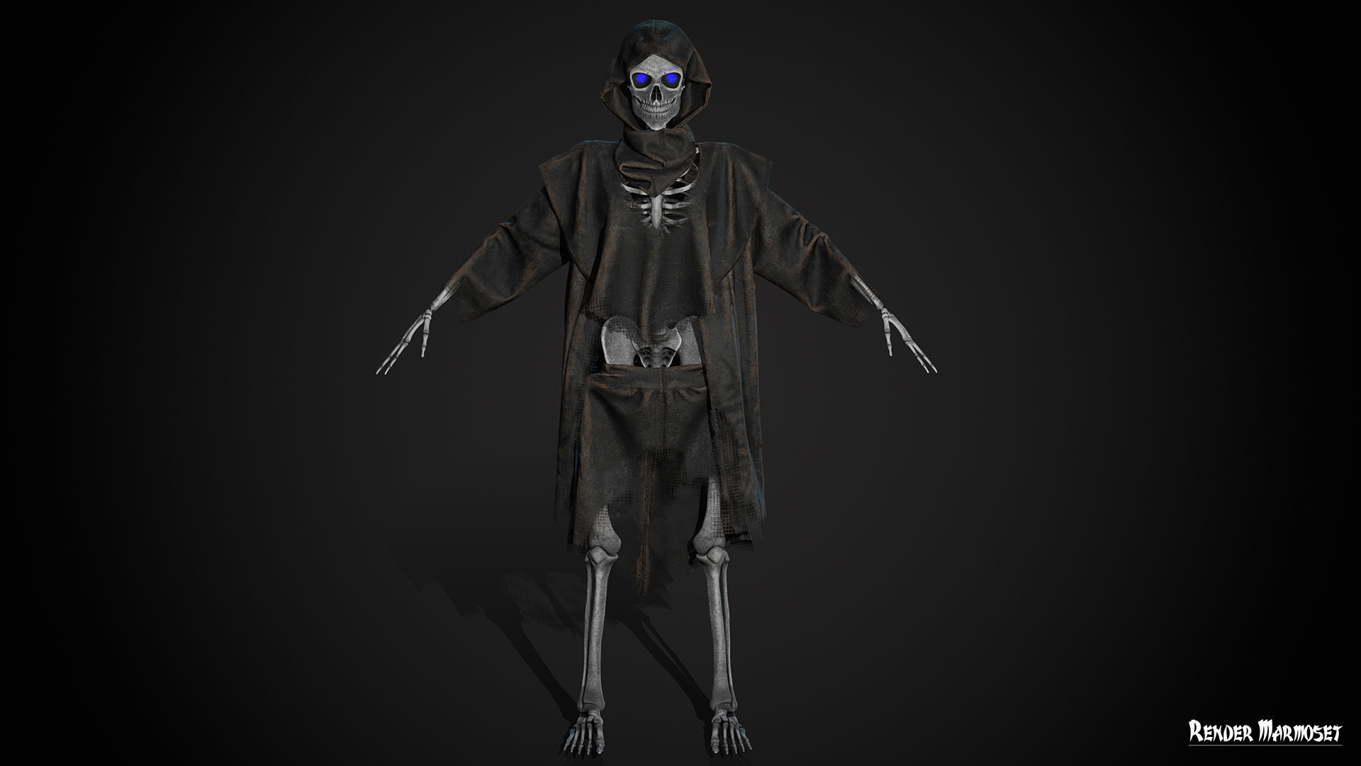 Skeleton Mag Low-poly 3D model_10
