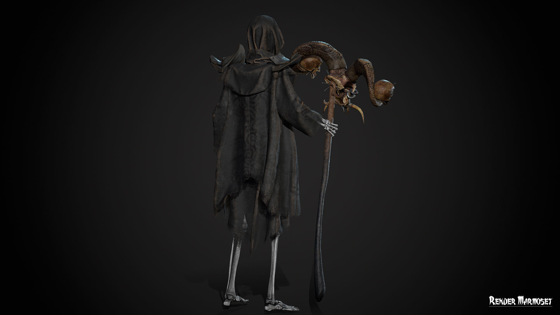 Skeleton Mag Low-poly 3D model_8