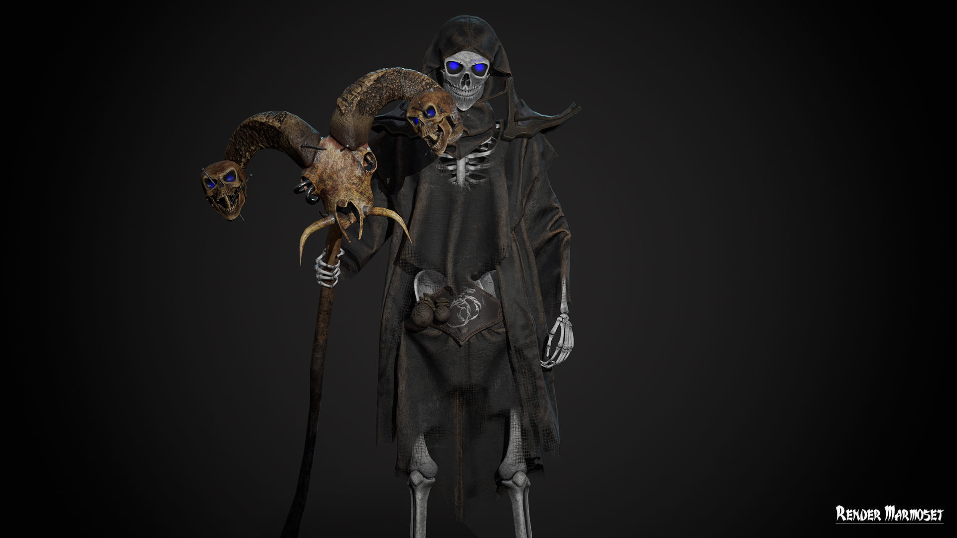 Skeleton Mag Low-poly 3D model_5