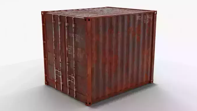 10Ft Cargo Container - Black - Rusted