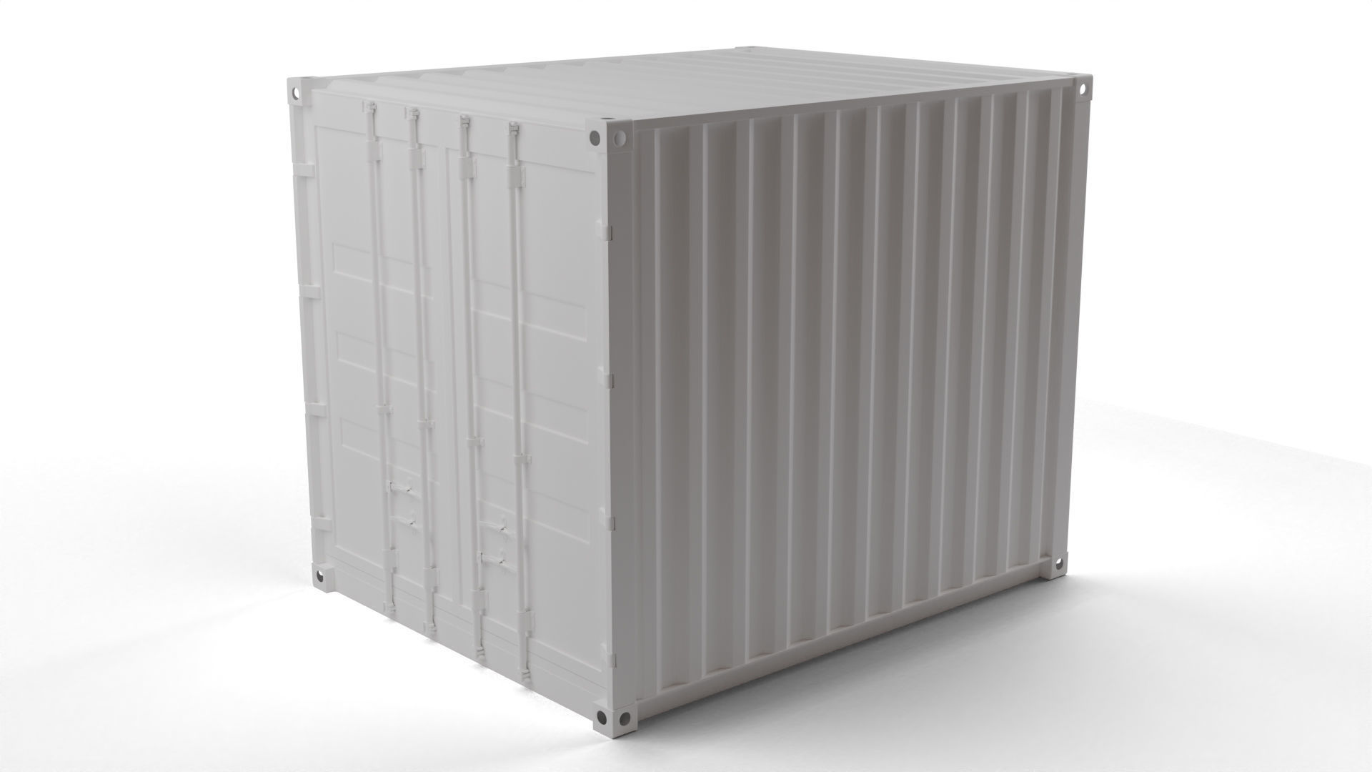 10Ft Cargo Container - Black - Rusted 3D model_6