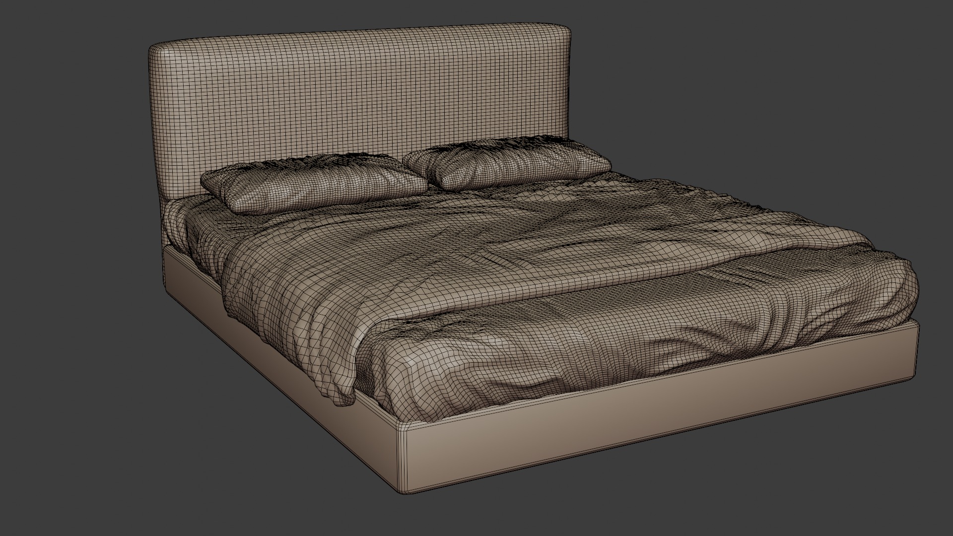 Comfortable bed in a modern style 3D model_6