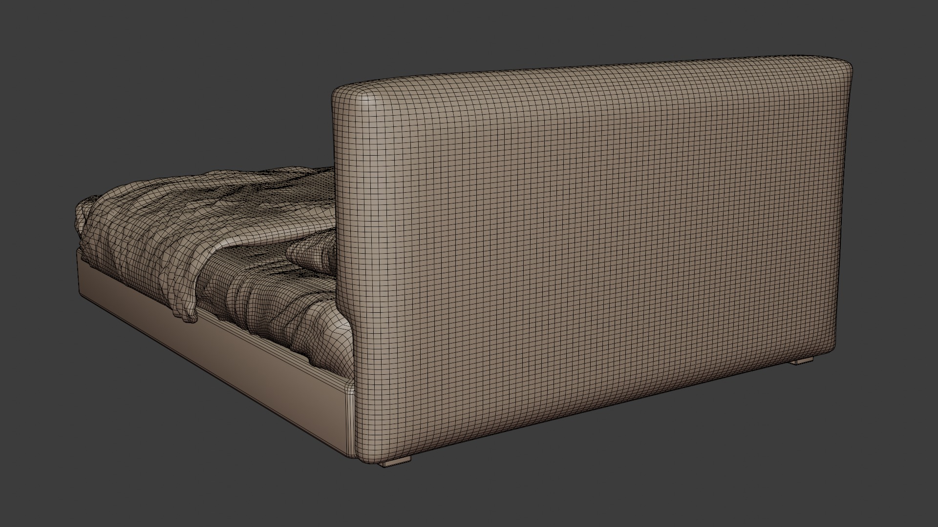 Comfortable bed in a modern style 3D model_7