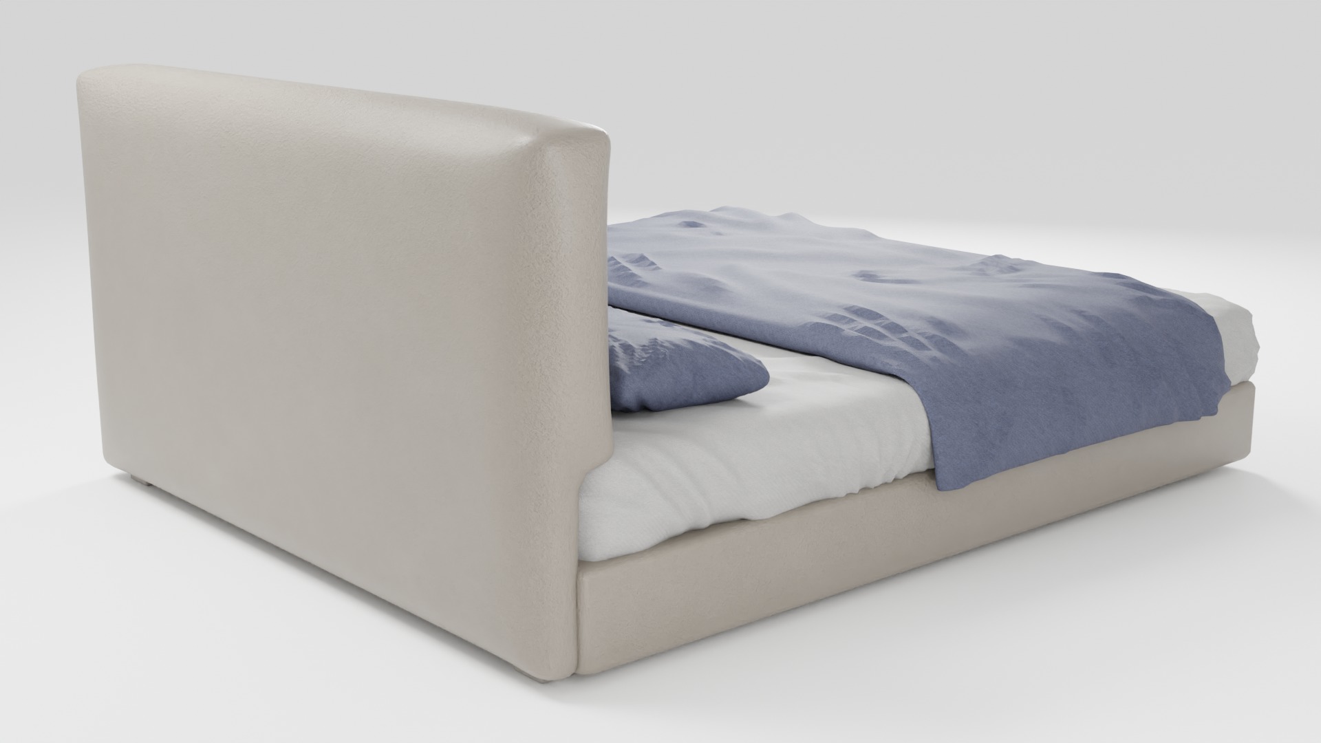 Comfortable bed in a modern style 3D model_2