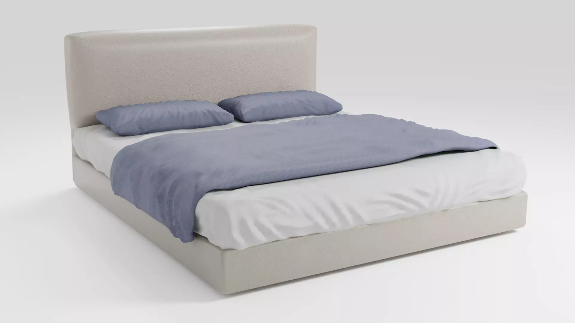 Comfortable bed in a modern style 3D model_0