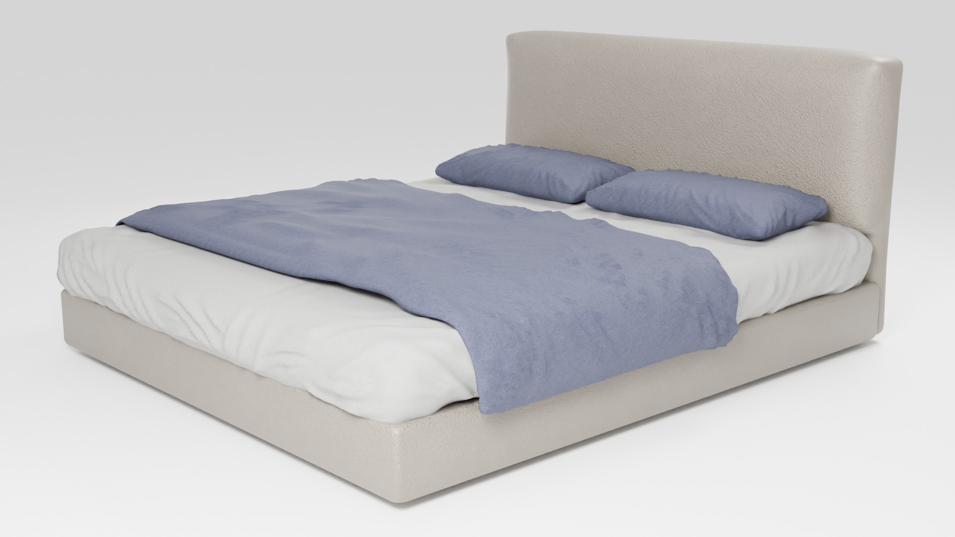 Comfortable bed in a modern style 3D model_4