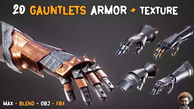 20 Gauntlets Armor with Texture    Unreal
