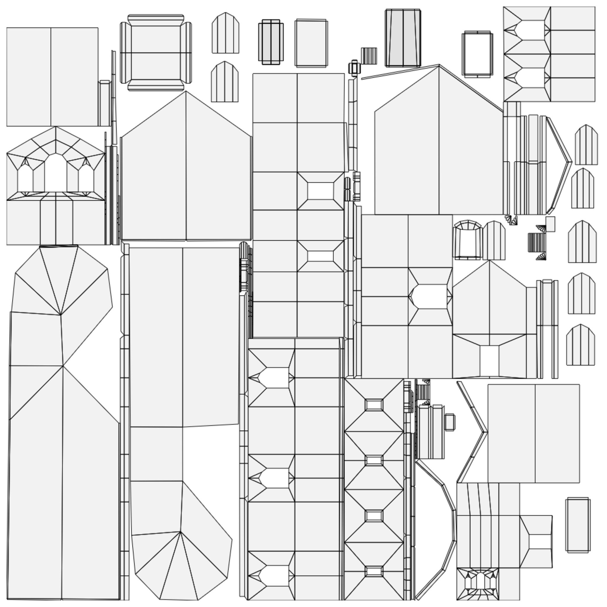 Suburban building 1 Low-poly 3D model_15